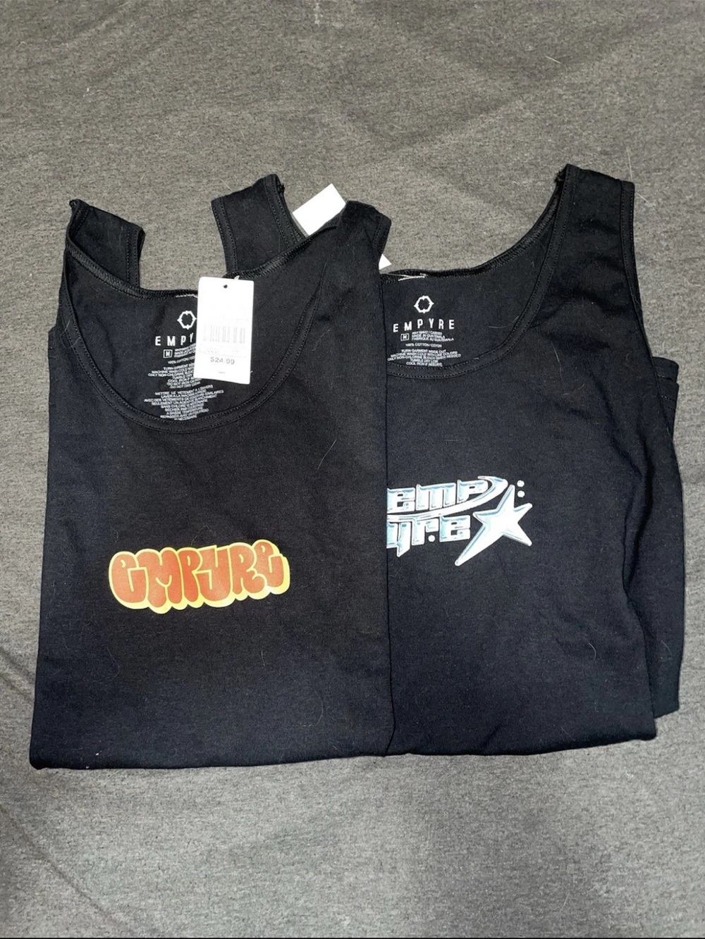Empyre Black Graphic Tank Tops - Set of 2 nwt size medium
